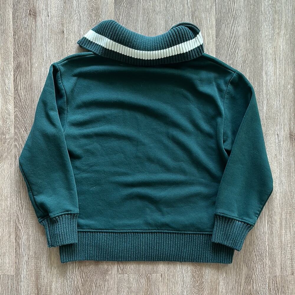 Zara Los Angeles City Patch Half Zip Sweatshirt Forest Green Size Small - Picture 5 of 5